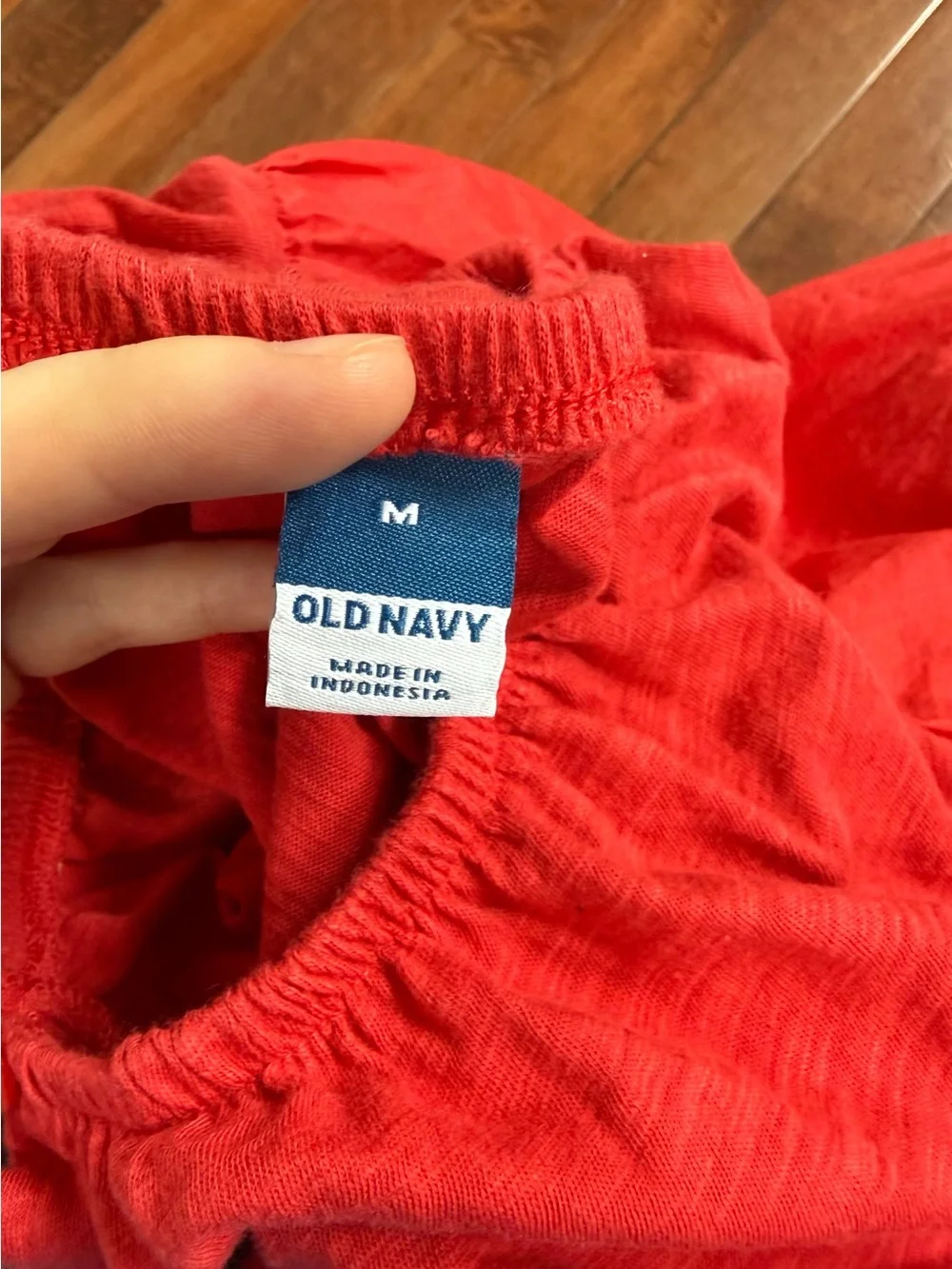 Old Navy Women's Red Puff Sleeve Peasant Blouse, size Medium